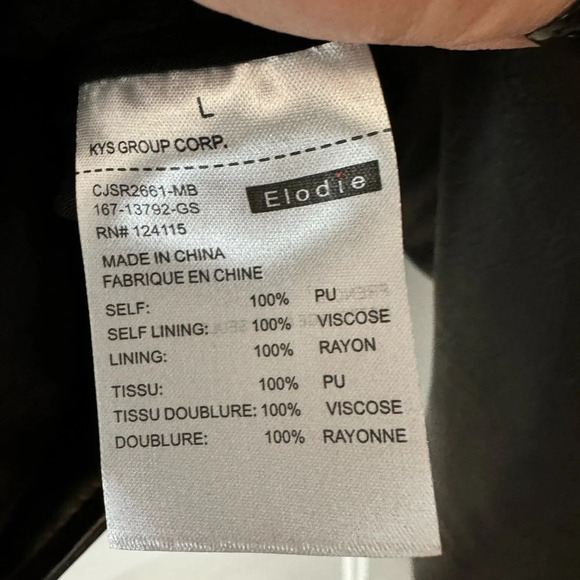 EUC Eloidie Faux Leather Motorcycle Jacket - Picture 7 of 8